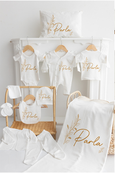 Bebe wini %100 Pamuklu Isme Özel 11 Parça Hediyelik Set