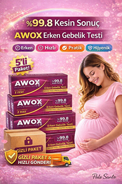 AWOX Erken Gebelik Testi %99.8 Kesin Sonuç X 5 Adet Test5
