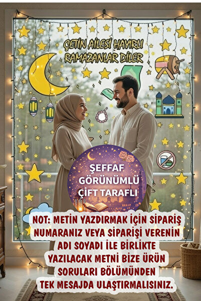 Kt Grup Hoşgeldin Ramazan Şeffaf Çift Taraflı İsme Özel Kişiselleştirilebilir...