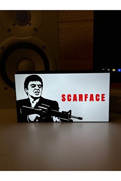 shop Masa Lambası - Scarface (Yaralı Yüz) Adaptörlü Dekoratif & Hediyelik Lamba