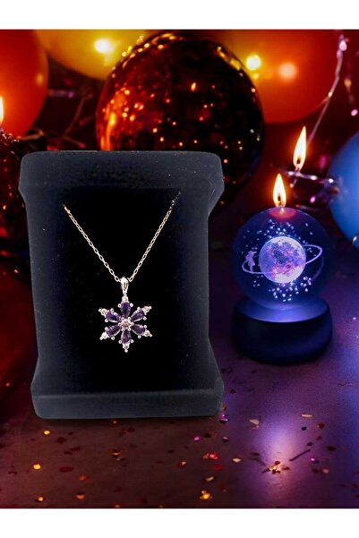 Ayenci Kamelya Kolye Ve Renk Değiştiren Işıklı Satürn Kız Küresi Kutulu Karar...