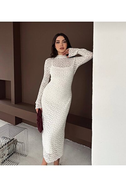 Tarzımızbir Long Lace Dress with Lining Inside
