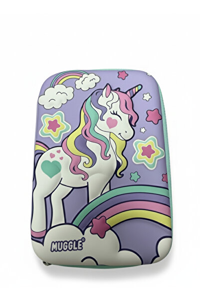 TUMBA'S Cutie de creioane impermeabilă cu unicorn mare în relief Eva, în 3 di...