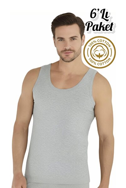 Özten İç Giyim 100% Cotton 6-Pack Compact Combed Cotton Men's Undershirts Ozt...