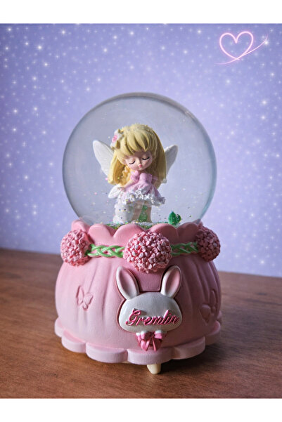 Rüya Kıyısı Peri Kız ve Minik Tavşan Büyük Boy Otomatik Püskürtmeli Işıklı Mü...