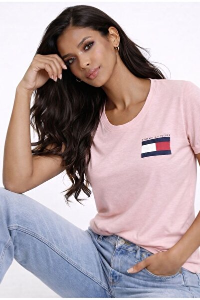 Tommy Hilfiger TH bayrak logo baskılı oversize geniş kesim t shirt
