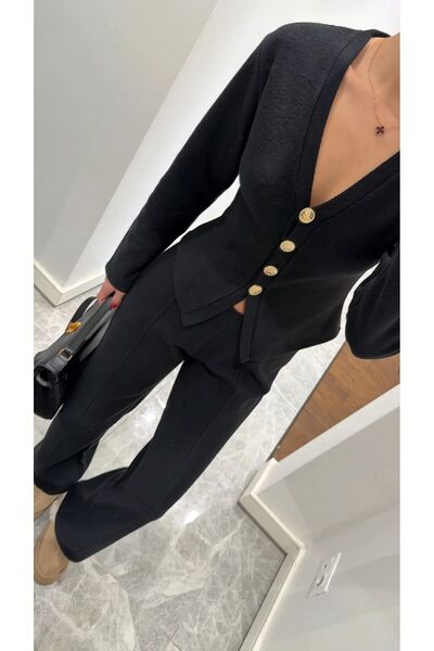 LADY SHOPPING GOLD DÜĞME DETAYLI PANTALON TAKIM