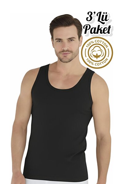 Özten İç Giyim 100% Cotton 3-Pack Compact Combed Cotton Men's Undershirt Ozt3...