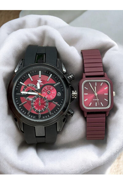 MAC CENTER çift saat kombini -eş saat kombini hediye kutulu erkek ve kadın sa...