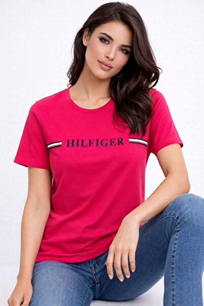 Tommy Hilfiger Organik cotton nakışlı Rundhals-T-Shirt mit