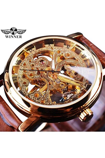 Sewor T-Winner Kurmalı Mekanizma Gold Renk Kol Saati