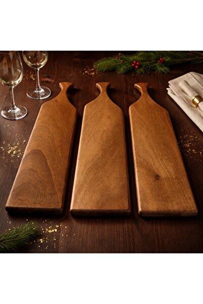 qarqa Anka Doğal Ceviz Sunum Tahtası 3’lü Set – El Yapımı, Özel Tasarım-Lazer...