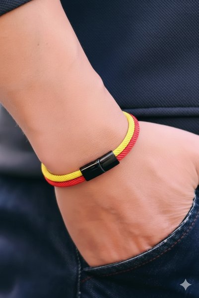Crc Bijuteri Yellow-Red Fan Bracelet