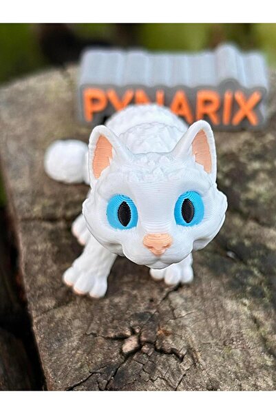 pynarix Kedi Figür Oyuncak -Zarafetin Hareketi 💙Mavi Göz 🐈3D Hareketli Orga...