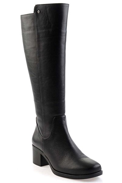 KOCAMANLAR Ayakdaş 021 Hakiki Deri Kadın Çizme SİYAH