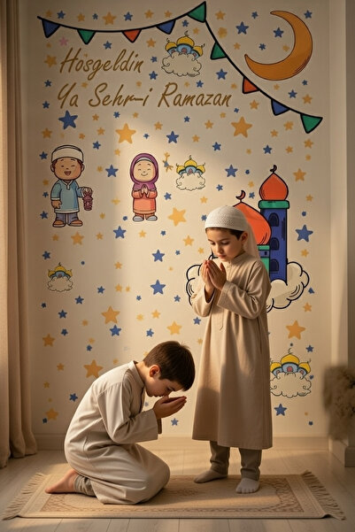 Kt Grup Ramazan Ayı Temalı Cam Duvar Süsleri Hoşgeldin Ramazan 91 Parça Stick...