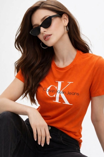Calvin Klein Monogram dokuma %100 pamuklu baskılı t-shirt