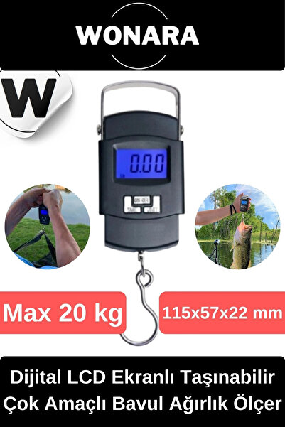 Wonara Deluxe Dijital LCD Ekranlı Taşınabilir Bagaj Tartısı Seyahat İçin Çok ...