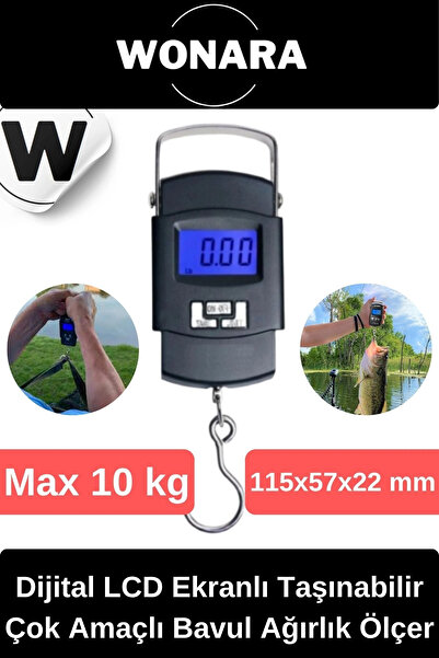 Wonara Deluxe Dijital LCD Ekranlı Taşınabilir Bagaj Tartısı Seyahat İçin Çok ...