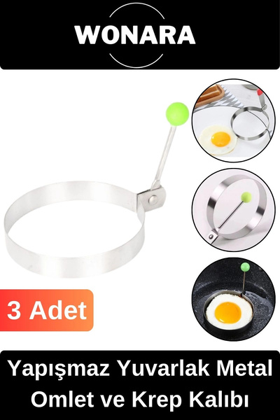 Wonara Premium Seri Yapışmaz Kaplamalı Dayanıklı Şık Tasarımlı Yuvarlak Metal...