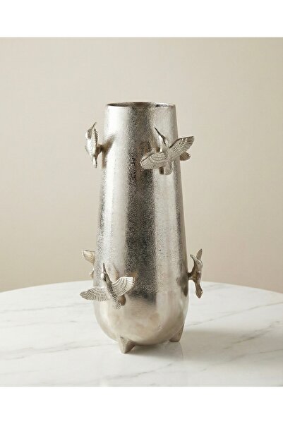 Mikasa Moor Gümüş Kuşlu Vazo 42 cm