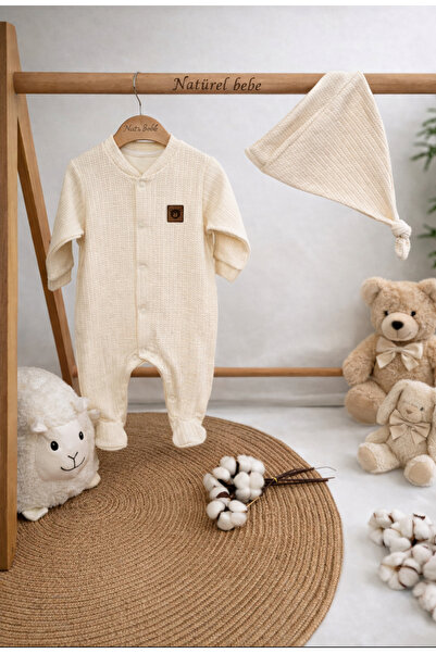 NATÜREL BEBE GİYİM ERKEK BEBEK TULUM ÇITÇITLI PATİKLİ BERELİ