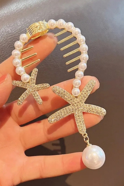 Crc Bijuteri Pearl Starfish Bun Buckle
