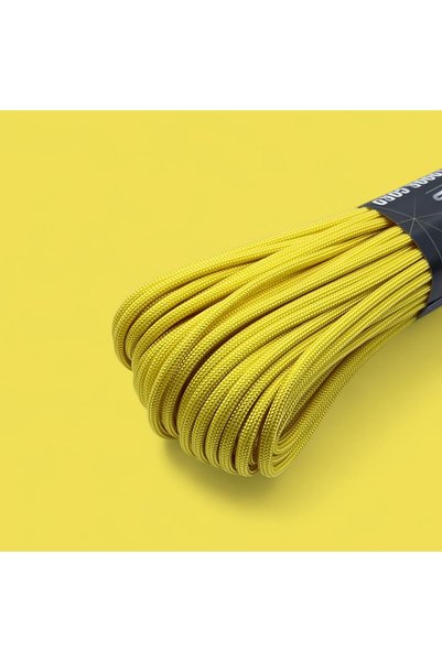 MG ROPES Wristband and Outdoor Polyester Paracord Rope 4 mm 660 lb 30 Meters Golden Yellow (10 Cores)
