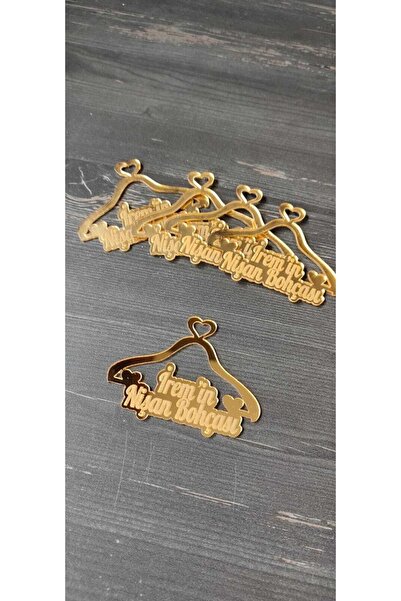hoby shop Pleksi Nişan Bohçası Yazısı Isme Özel Gold 5 Adet