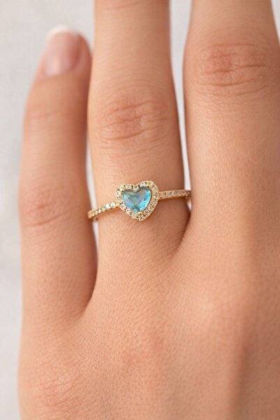 BY YASİN TOPÇU 💎   Blue Heart Stone Sparkling Ring 💎