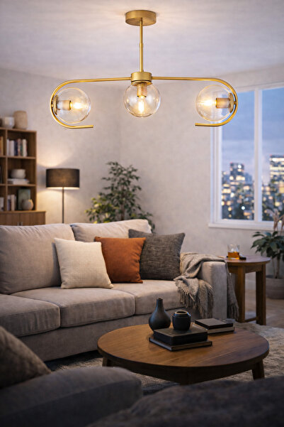 HubRom DIASPOR 3948-03-FRR Πολυέλαιος Αντίκα-Καφέ 71x55 cm 3xE27 Μέγ. 60W