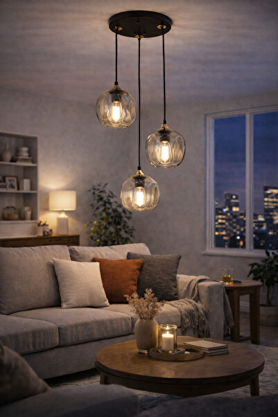 HubRom KARYA 3690-3Y-GDD Μαύρο-Χρυσό Πολυέλαιος 30x90 εκ. 3xE27 Μέγ. 60W