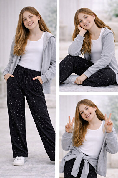 kahkaha kids Kız Çocuk Taşlı Eşofman Altı