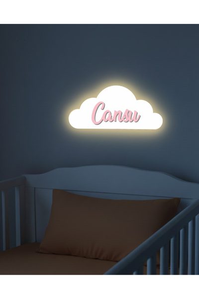 Pofu.art Pofu Art Kişiye Özel LED’li İsimlik Kapı Süsü & Ahşap Gece Lambası 6...