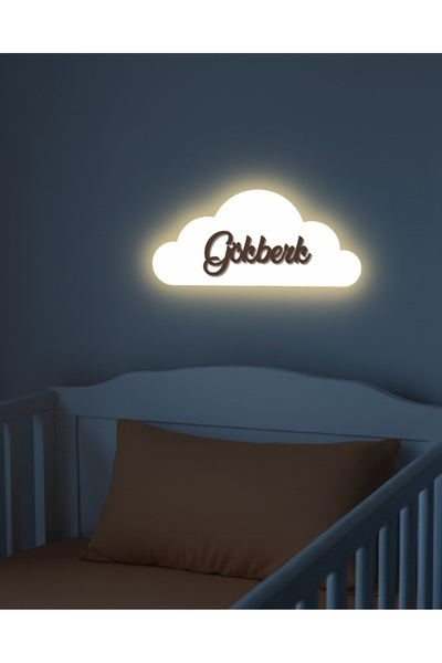 Pofu.art Pofu Art Kişiye Özel LED’li İsimlik Kapı Süsü & Ahşap Gece Lambası 6...