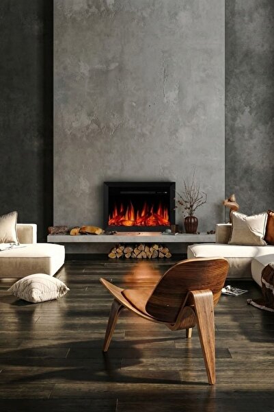 ZAYA Alaf 80 Elektrikli Şömine - Isıtıcılı, Metal Çerçeveli, Sınırsız Renkli