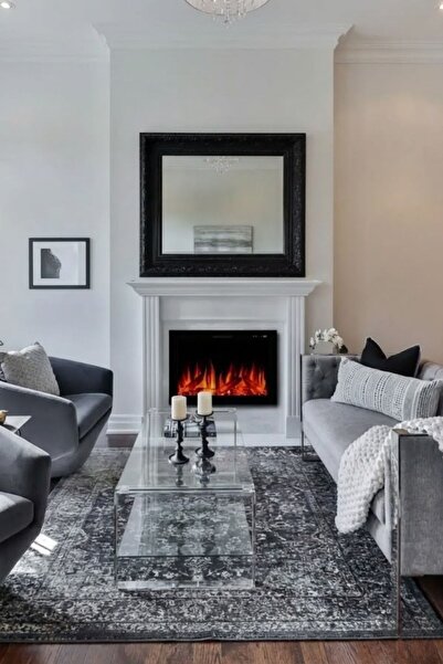 ZAYA Masta 80 Elektrikli Şömine - Isıtıcısız, Cam Çerçeveli, Sınırsız Renkli