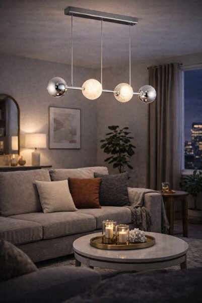 HubRom BERCA 4112-04-CHH Χρώμιο 87x87 cm 4xE27 Μέγιστο 60W