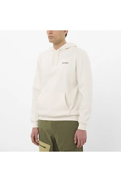 Salomon CHEST LOGO HOODIE Erkek Sweatshirt Whisper White LC2675600