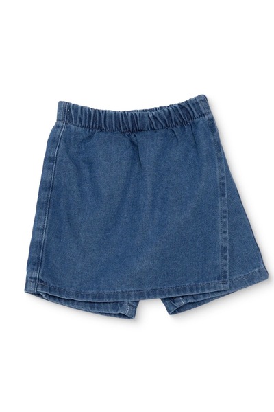 Retro Giyim Tekstil Kız çocuk koyu mavi kot şort etek