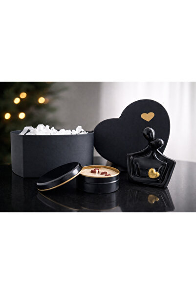 RİGEL STAR Sevgi Ve Aşkın Temsili Kalp Kutu - Hediye Kutusu - Xl - Siyah