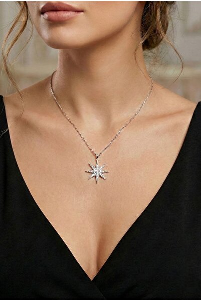 Argentum Concept 925 Ayar Gümüş Zirkon Taşlı Kuzey Yıldızı Kolye - N048901