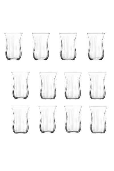 By Hanedan Classic Tea Cup with Optical Effect 12 Pieces 115 Cc