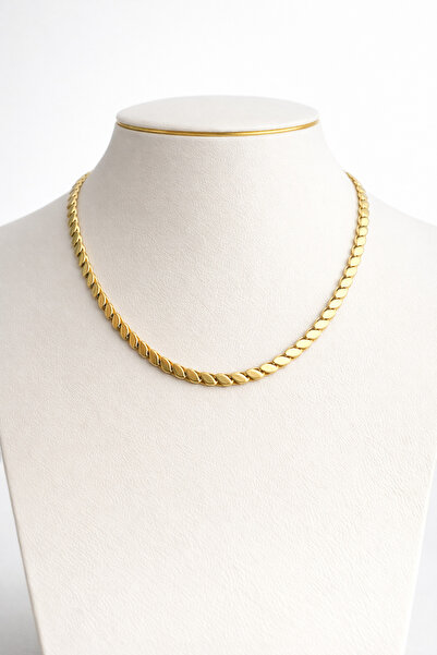 Owentis قلادة سلسلة مطرزة بالترتر من الفولاذ باللون الذهبي للمجوهرات مقاس 45 ...