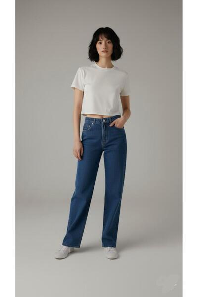 nd jeans بنطلون جينز واسع الساق من الليكرا المرن