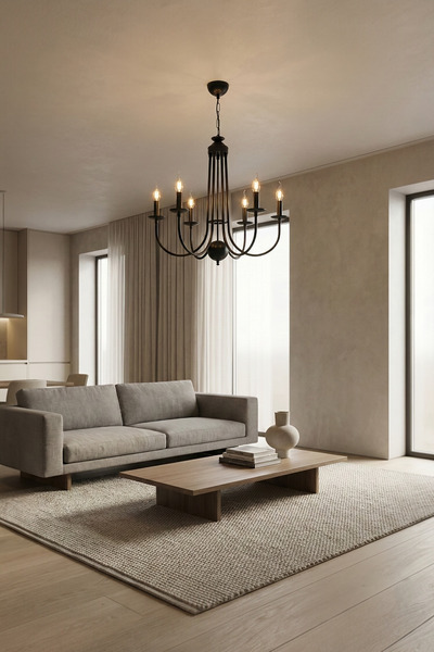 Favori Aydınlatma Luna Noir 6’lı Mat Siyah Avize