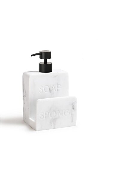 Altabi Marble Pattern Liquid Soap Dispenser and Sponge Holder Set - Stylish a...