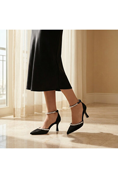 Ömer Ediz Shoes PEARL Pantofi de damă din satin cu toc de 9 cm cu curea