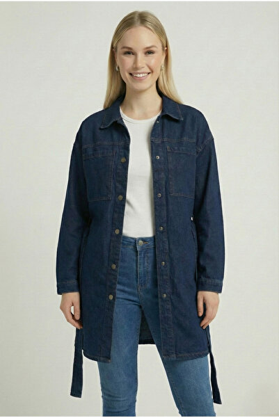 BİCAN Kadın Kuşaklı Denim Ceket