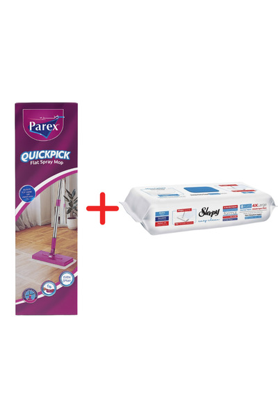 Parex Pachet promoțional mop QuickPick + 6 șervețele umede Sleepy Easy Clean Mix
